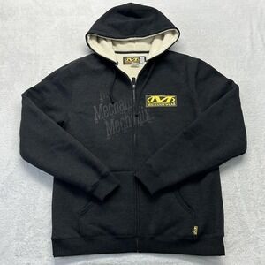 Mechanix Wear Hoodie Mens L Gray Full Zip Fleece Sherpa Lined Heavyweight Logo